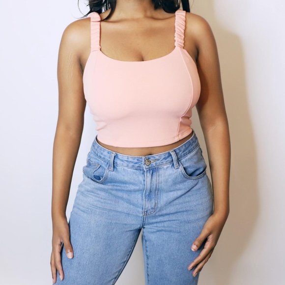 Women Shes a Keeper Sleeveless Ruched 5 Crop Top Multicolor - Picture 2 of 4